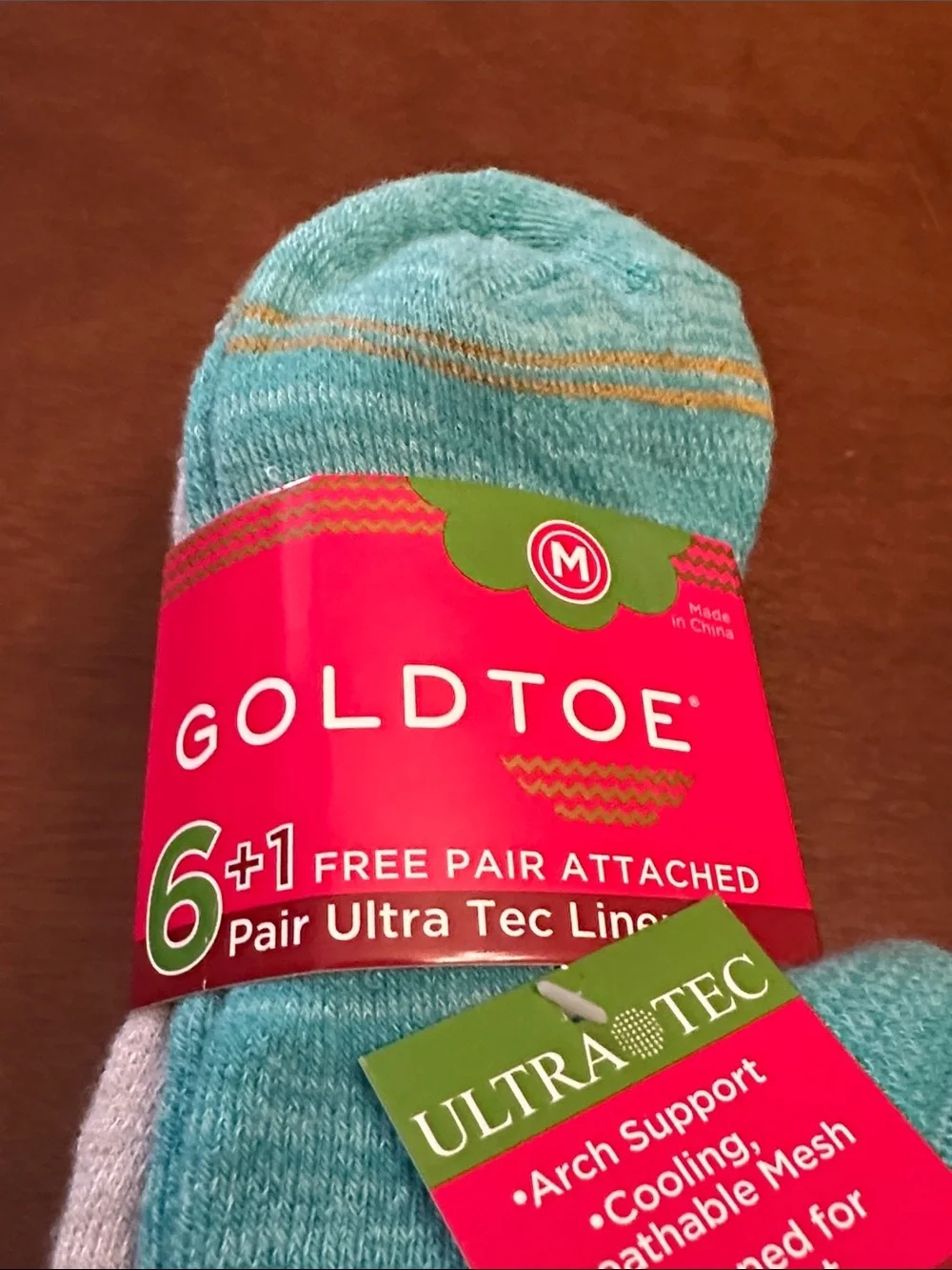 Gold Toe Ultra Tec Liner Girls Multi-Color No-Show Athletic Socks 6 + 1 Pack